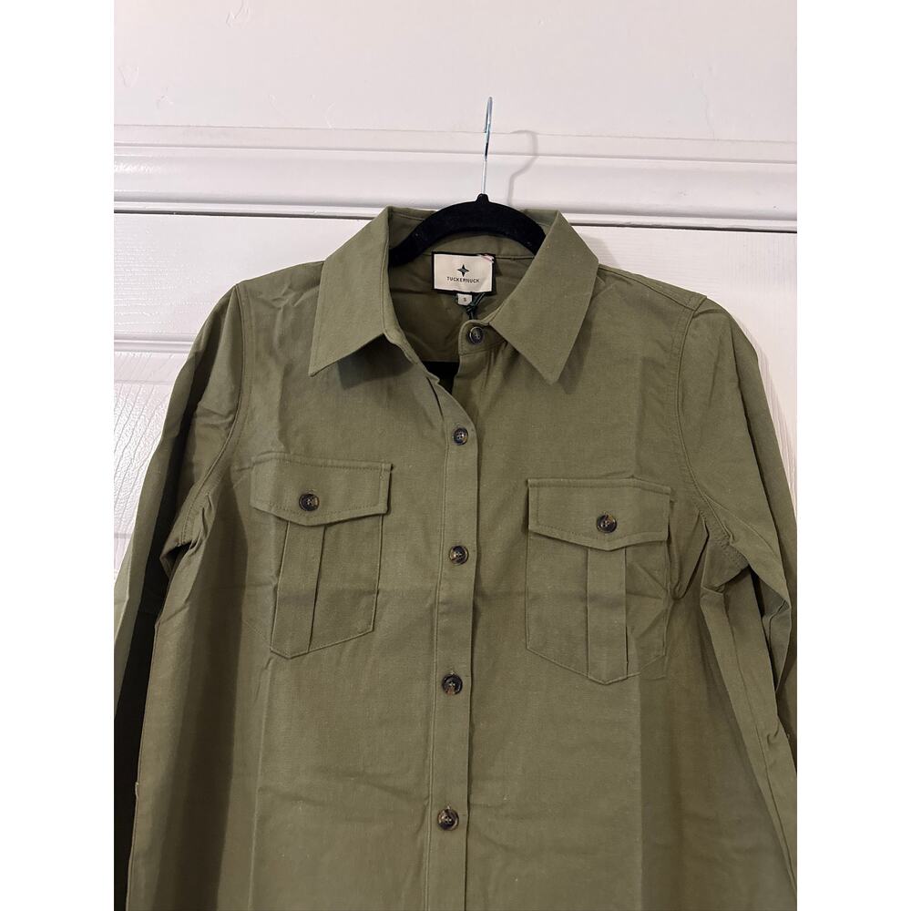 tuckernuck olive steele button up collared shirt women size small - Picture 5 of 10
